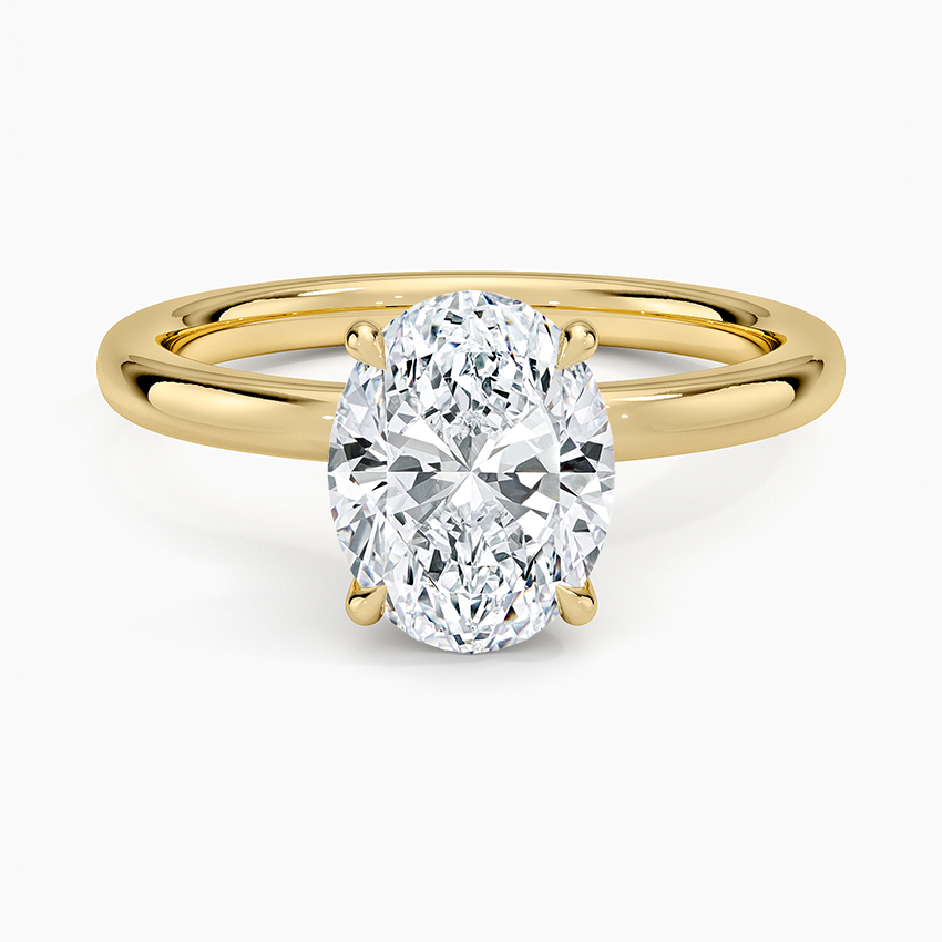 Celeste Rise Oval Cut Hidden Halo Engagement Ring