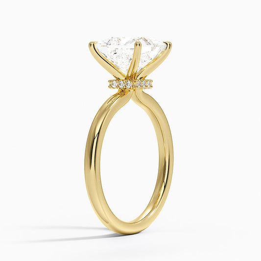 Celeste Rise Princess Cut Hidden Halo Engagement Ring