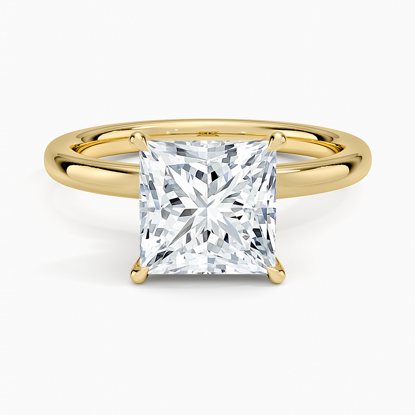 Celeste Rise Princess Cut Hidden Halo Engagement Ring