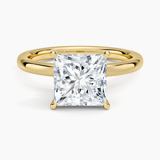 Celeste Rise Princess Cut Hidden Halo Engagement Ring