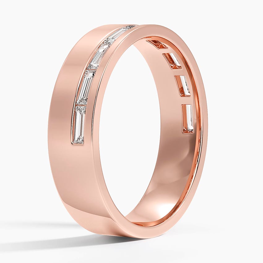 5.5 mm Channel-Set Baguette Moissanite Men’s Wedding Band