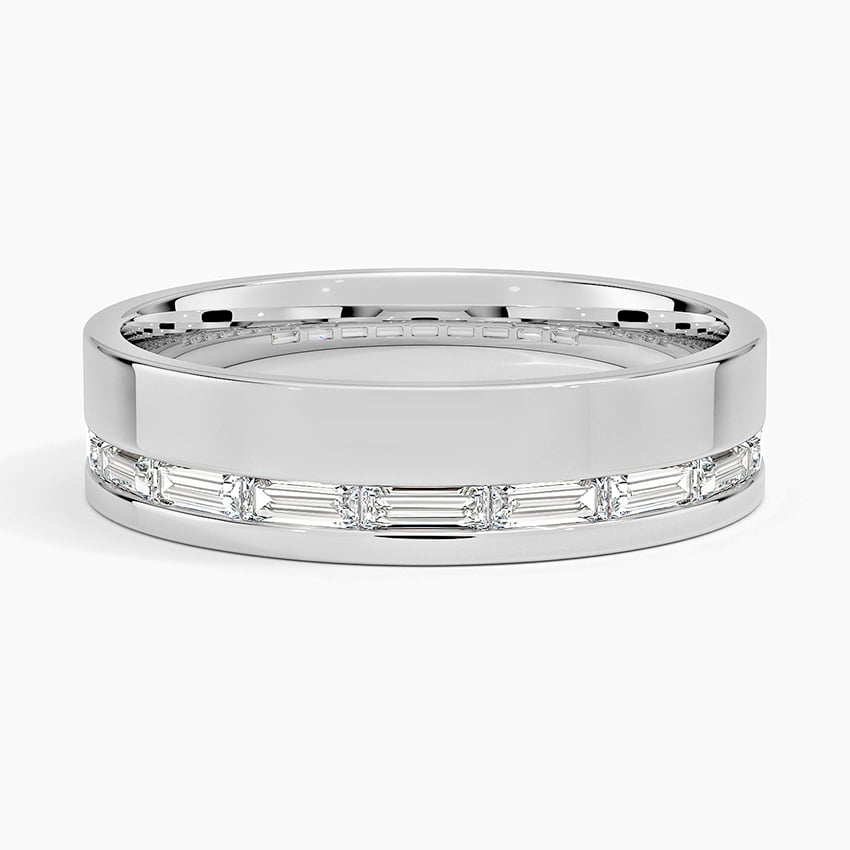 5.5 mm Channel-Set Baguette Moissanite Men’s Wedding Band