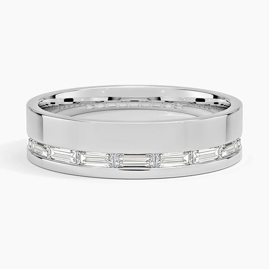 5.5 mm Channel-Set Baguette Moissanite Men’s Wedding Band