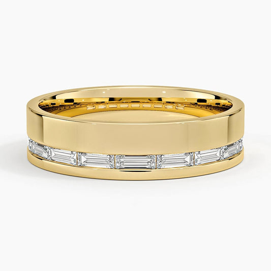 5.5 mm Channel-Set Baguette Moissanite Men’s Wedding Band