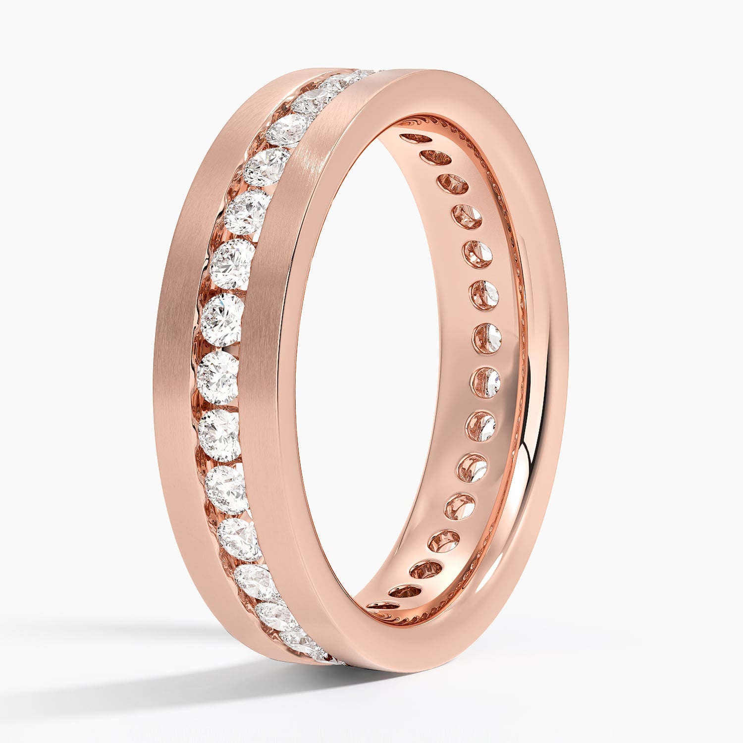 5.5 mm Channel-Set Moissanite Eternity Matte Men’s Wedding Band