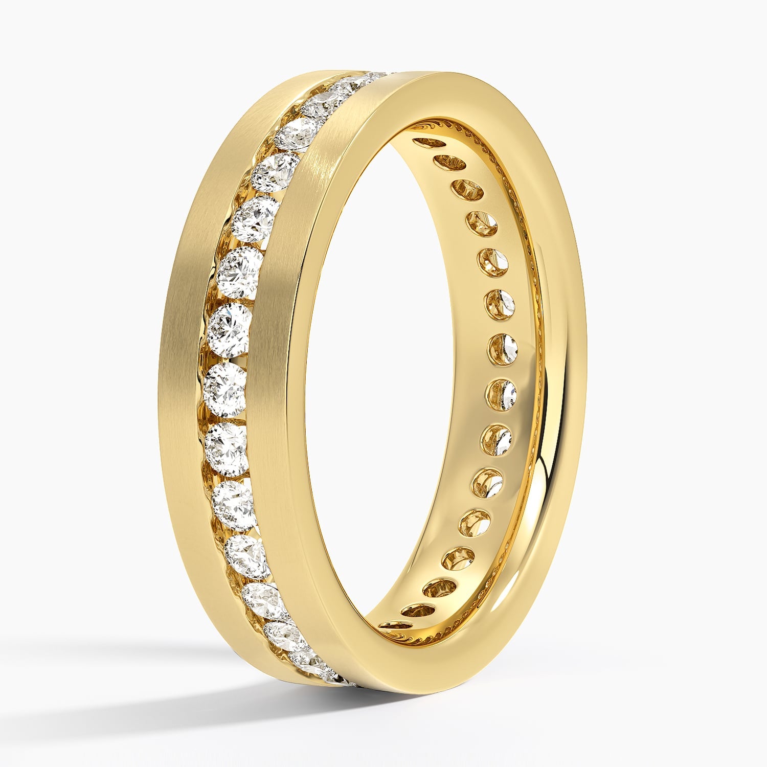 5.5 mm Channel-Set Moissanite Eternity Matte Men’s Wedding Band