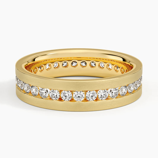 5.5 mm Channel-Set Moissanite Eternity Matte Men’s Wedding Band