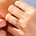 Load image into Gallery viewer, Cathedral Round Cut Moissanite Engagement Ring with Channel Set
