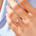 Load image into Gallery viewer, Cathedral Round Cut Moissanite Engagement Ring with Channel Set
