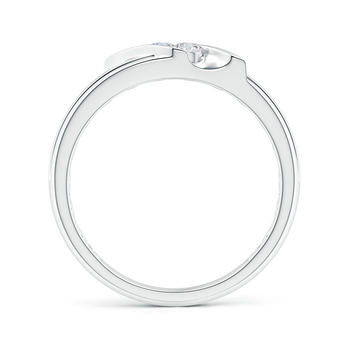 Channel Setting Diagonal Two Round Moissanite Men's Wedding Band-4.5 mm