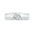 Channel Setting Diagonal Two Round Moissanite Men's Wedding Band-4.5 mm