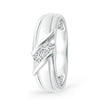 Channel Setting Diagonal Two Round Moissanite Men's Wedding Band-4.5 mm
