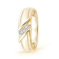 Channel Setting Diagonal Two Round Moissanite Men's Wedding Band-4.5 mm