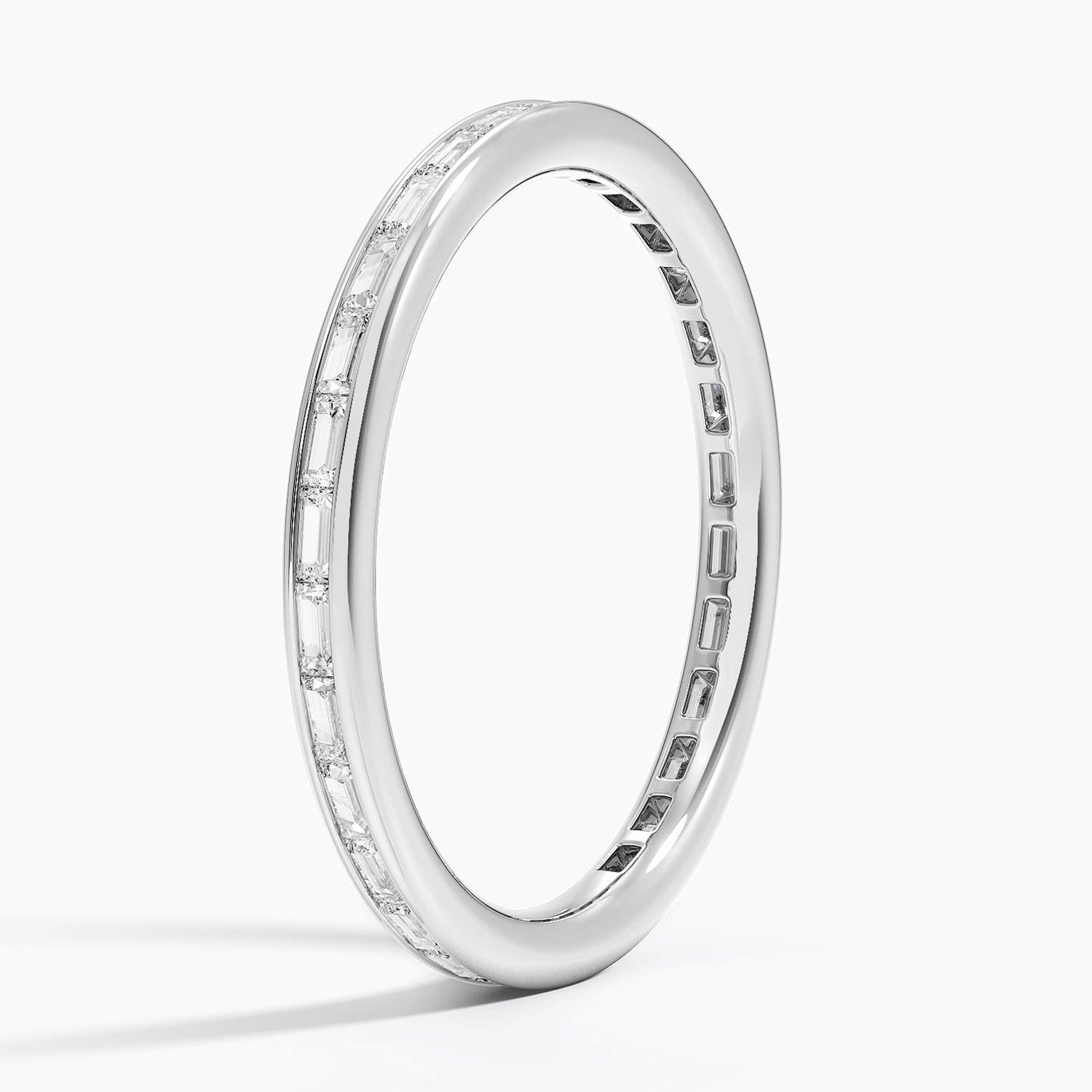 Channel Set Baguette Moissanite Eternity Wedding Band-2.0 mm