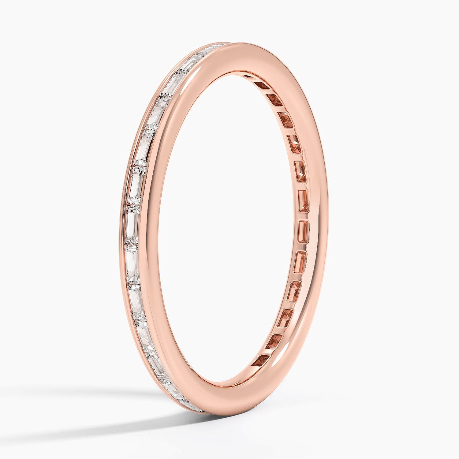 Channel Set Baguette Moissanite Eternity Wedding Band-2.0 mm