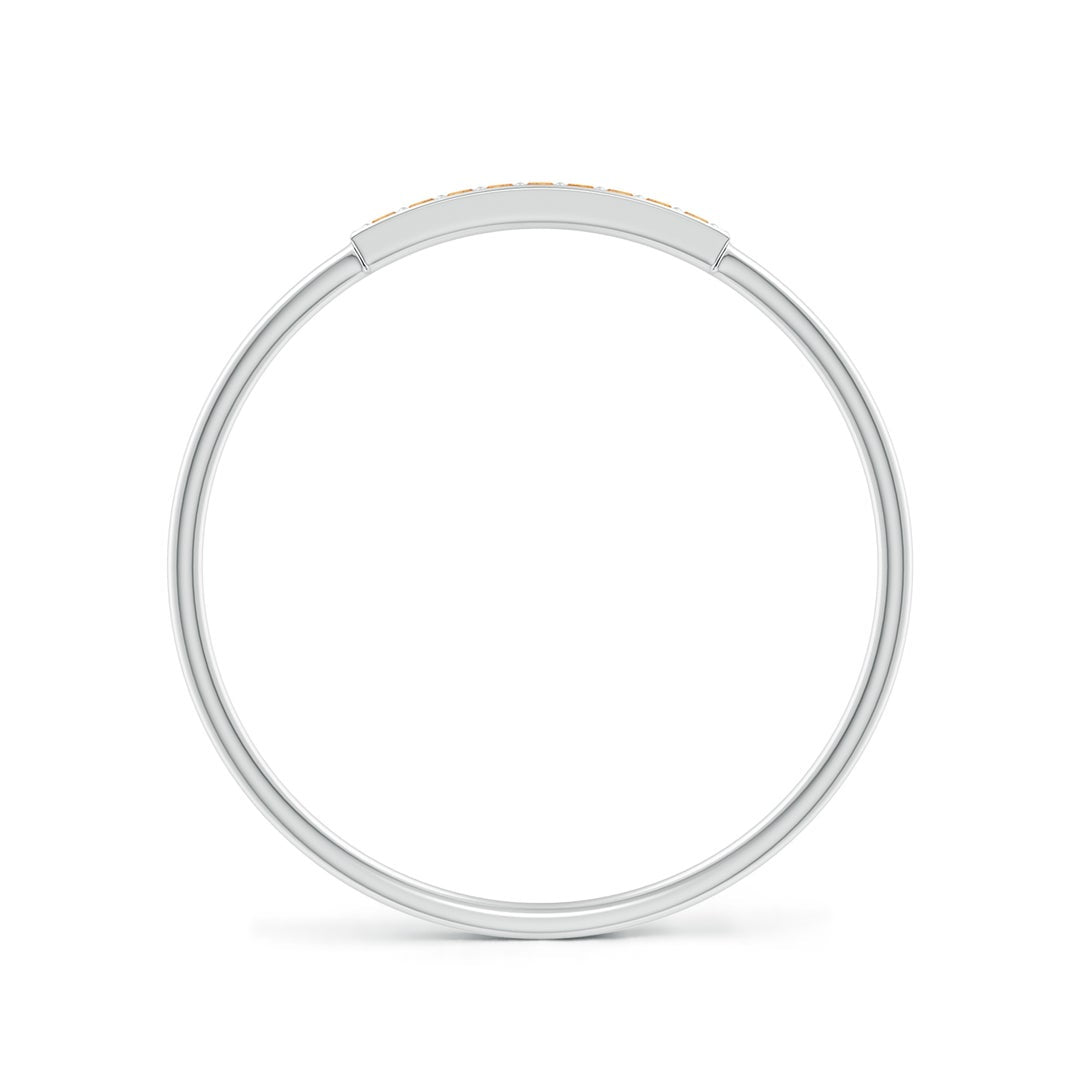 Citrine Pavé Bar Stackable Band–1.2 mm