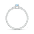 Classic Round Aquamarine Solitaire with Moissanite Band Promise Ring