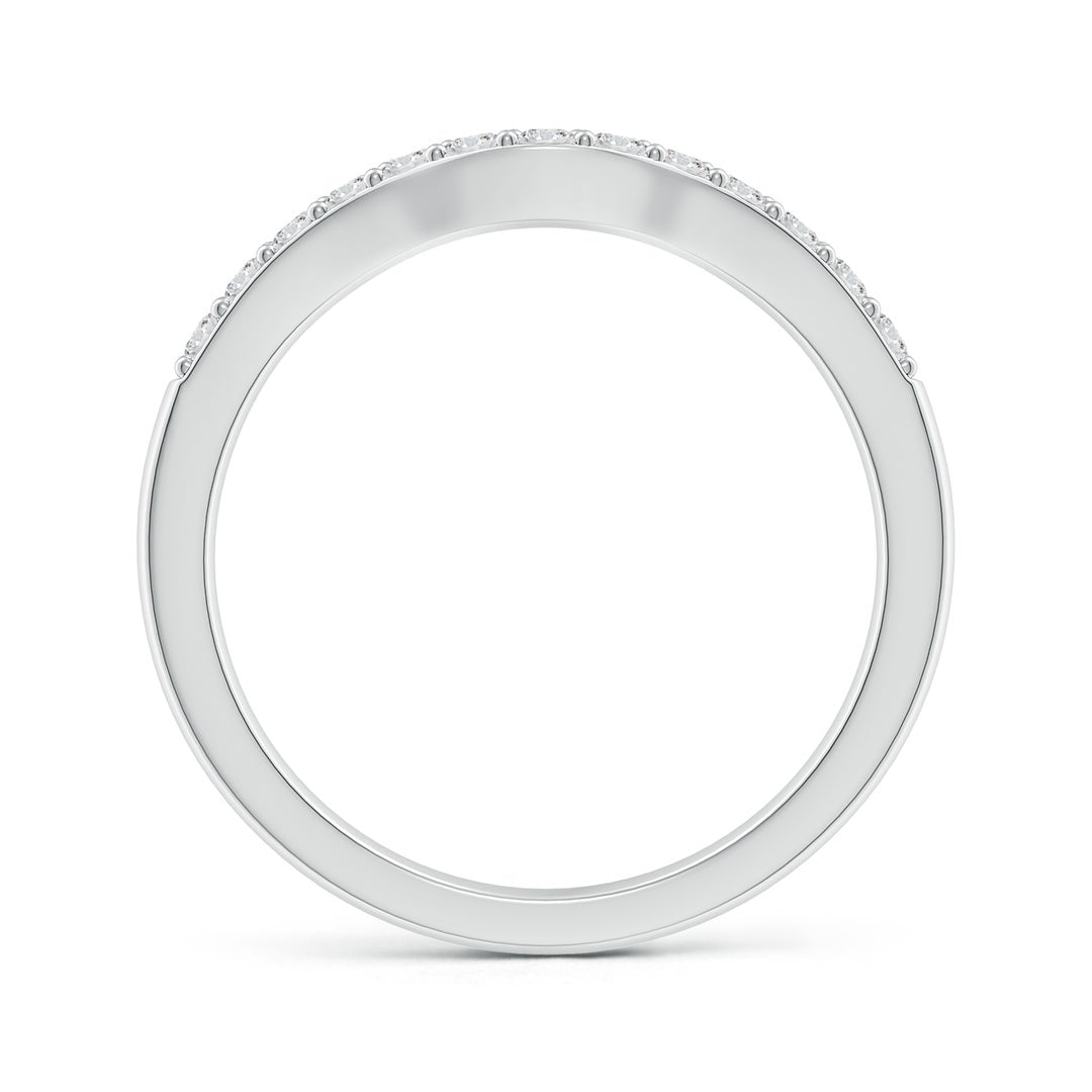 Classic Contoured Half Eternity Round Moissanite Wedding Ring-2.0 mm
