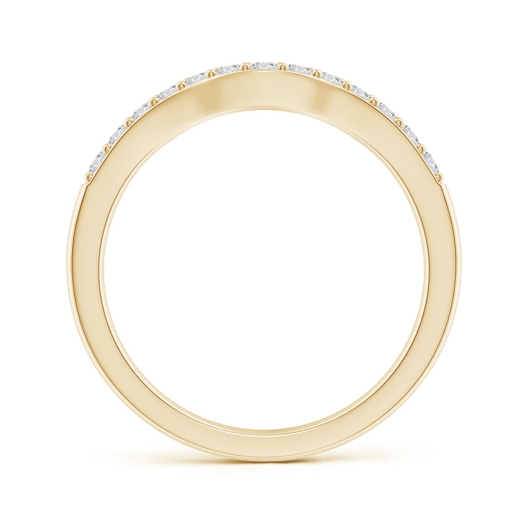 Classic Contoured Half Eternity Round Moissanite Wedding Ring-2.0 mm