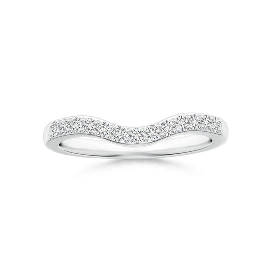 Classic Contoured Half Eternity Round Moissanite Wedding Ring-2.0 mm