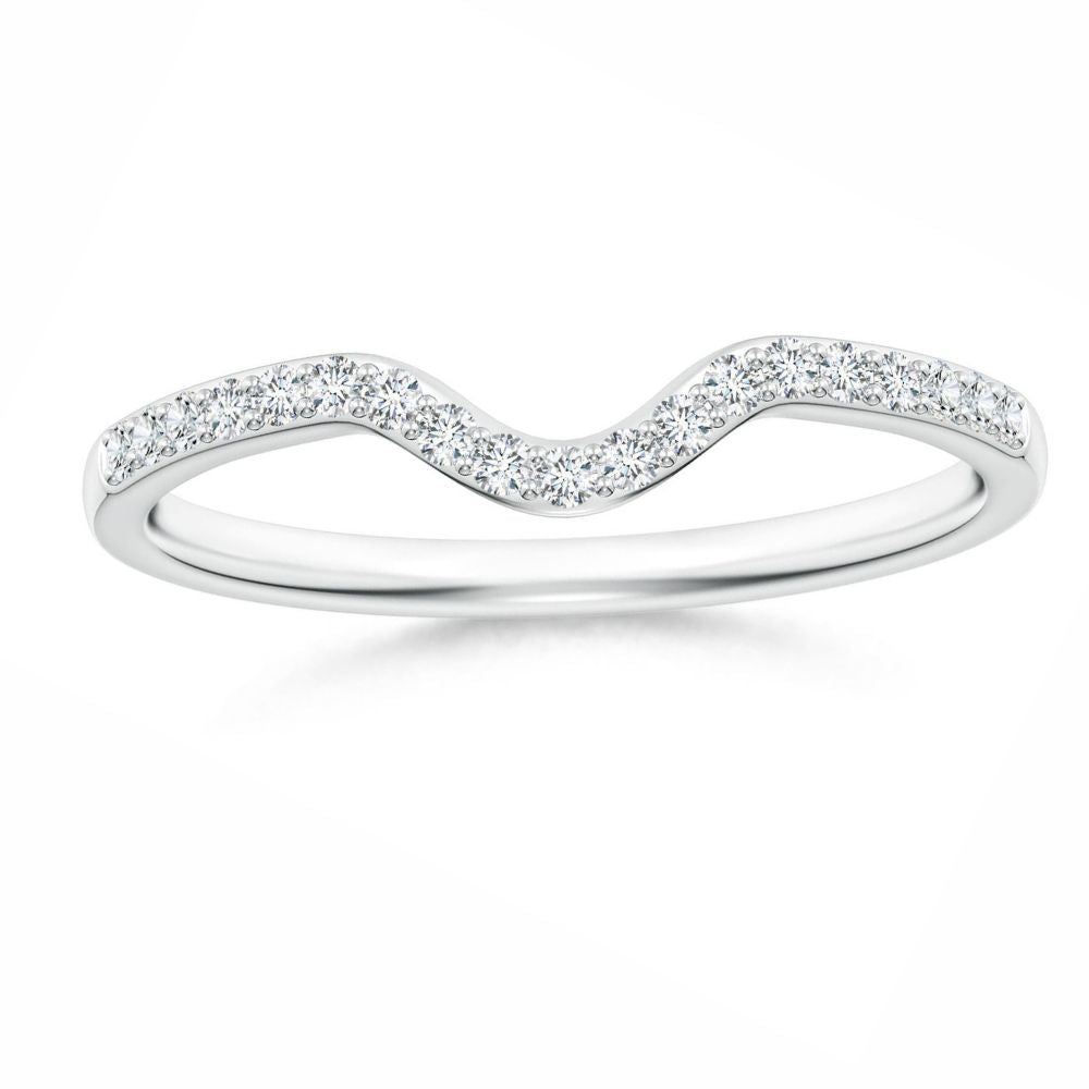 Classic Curved Moissanite Half Eternity Wedding Band -1.8mm