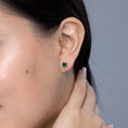 Classic Lab-Created Emerald Bezel-Set Stud Earrings