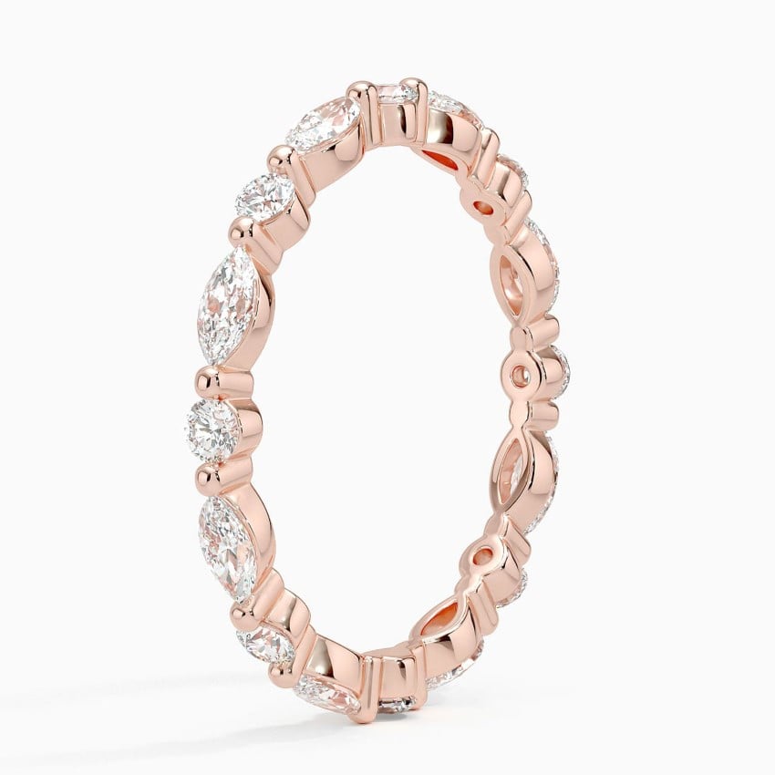 Classic Marquise–Round Moissanite Eternity Wedding Band