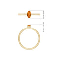 Classic Oval Citrine Solitaire Promise Ring-1.5 mm