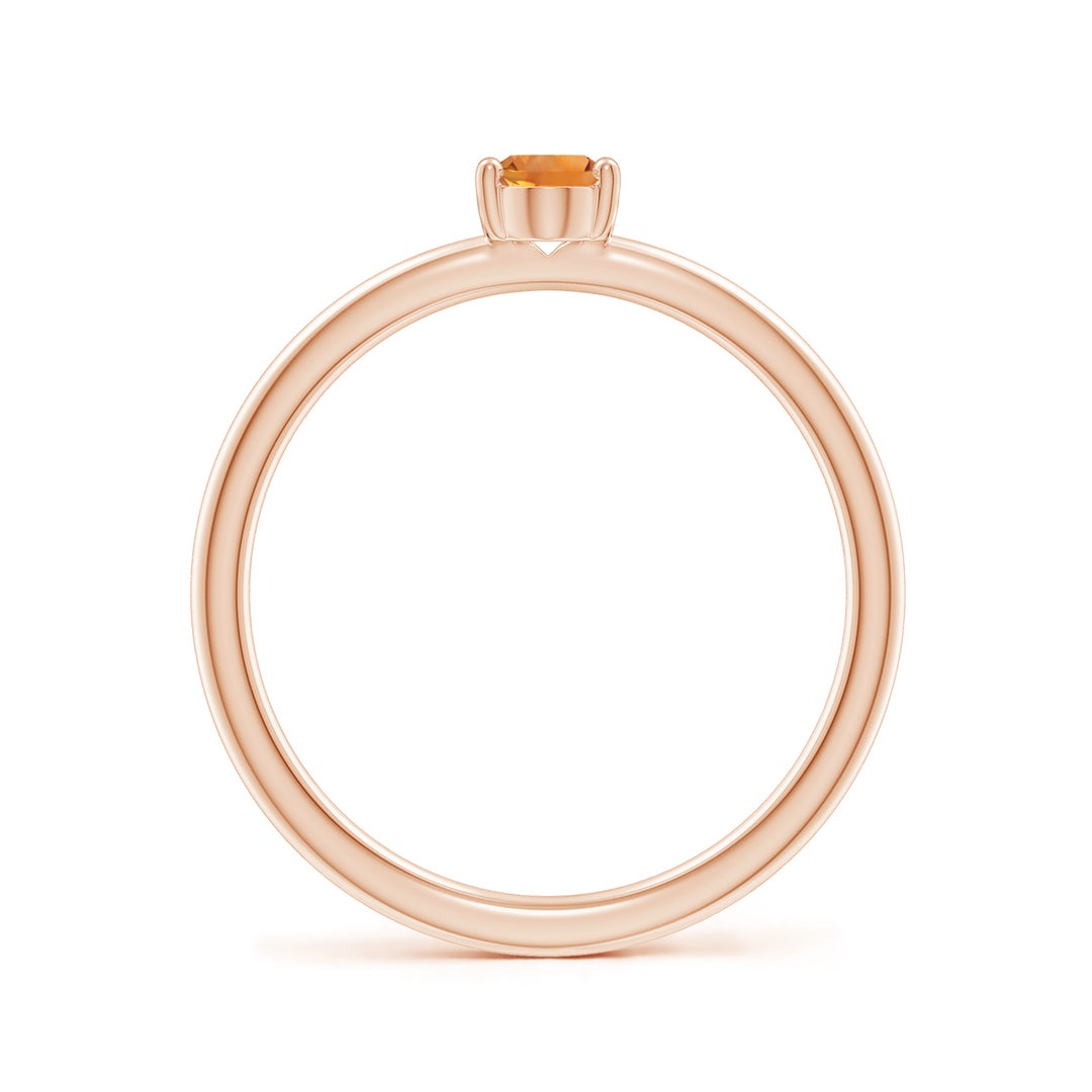 Classic Oval Citrine Solitaire Promise Ring-1.5 mm