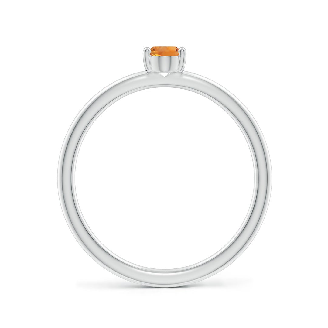 Classic Oval Citrine Solitaire Promise Ring-1.5 mm