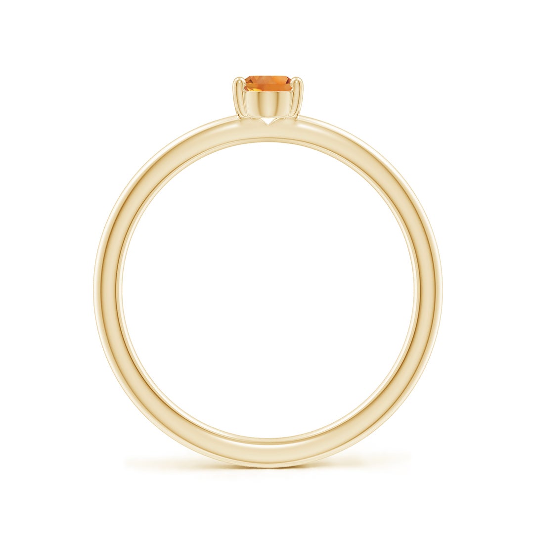 Classic Oval Citrine Solitaire Promise Ring-1.5 mm