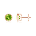 Classic Peridot Bezel-Set Stud Earrings