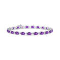 Classic Purple Oval-Cut Amethyst Tennis Bracelet