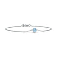 Classic Round Aquamarine Bezel Chain Bracelet