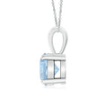 Classic Round Aquamarine Solitaire Pendant Necklace