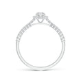 Classic Round Halo Moissanite with Pavé Accents Promise Ring