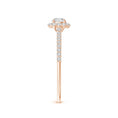 Classic Round Halo Moissanite with Pavé Accents Promise Ring
