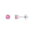 Classic Round Pink Tourmaline Stud Earrings