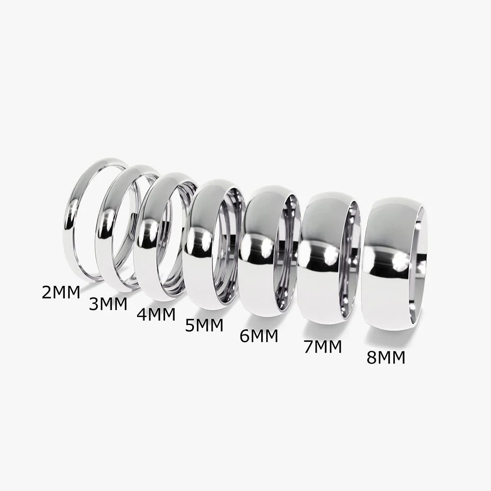 Sterling Silver Classic High Polished Dome Wedding Band