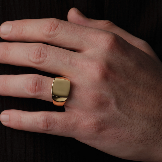 Classic Polished Gold Signet Ring