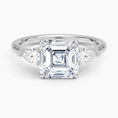 Load image into Gallery viewer, Classic Three Stone Asscher Cut Moissanite Engagement Ring
