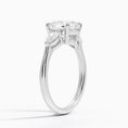 Classic Three Stone Cushion Cut Moissanite Engagement Ring