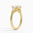 Classic Three Stone Cushion Cut Moissanite Engagement Ring
