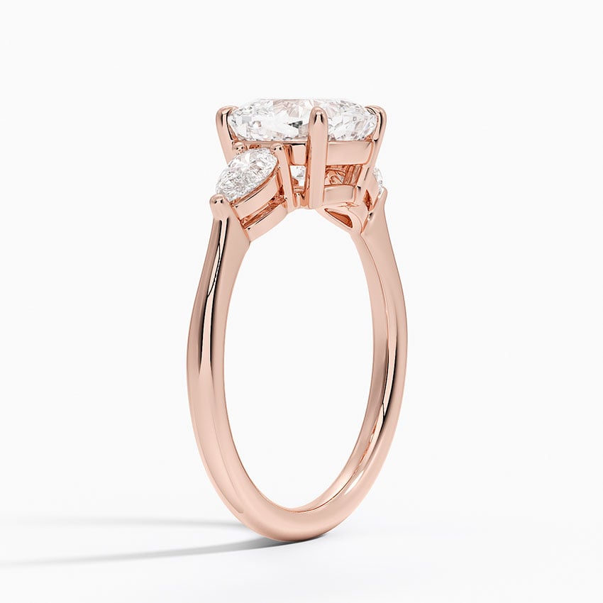Classic Three Stone Cushion Cut Moissanite Engagement Ring