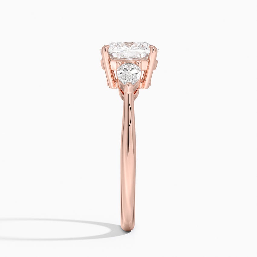 Classic Three Stone Cushion Cut Moissanite Engagement Ring