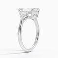 Load image into Gallery viewer, Classic Three Stone Emerald Cut Moissanite Engagement Ring
