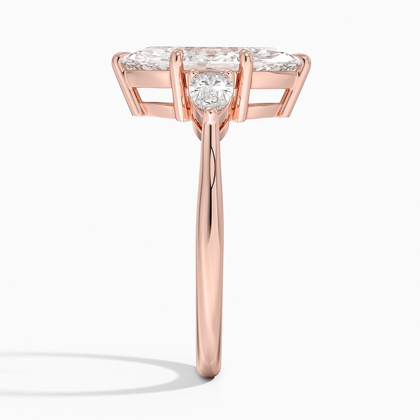 Classic Three Stone Marquise Cut Moissanite Engagement Ring
