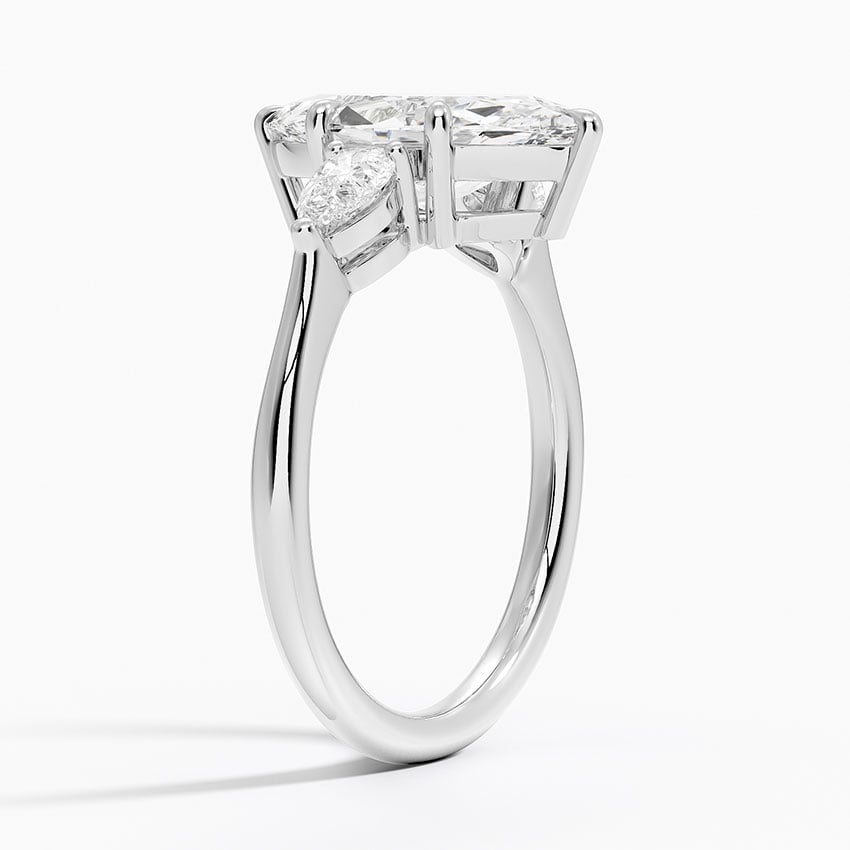 Classic Three Stone Marquise Cut Moissanite Engagement Ring