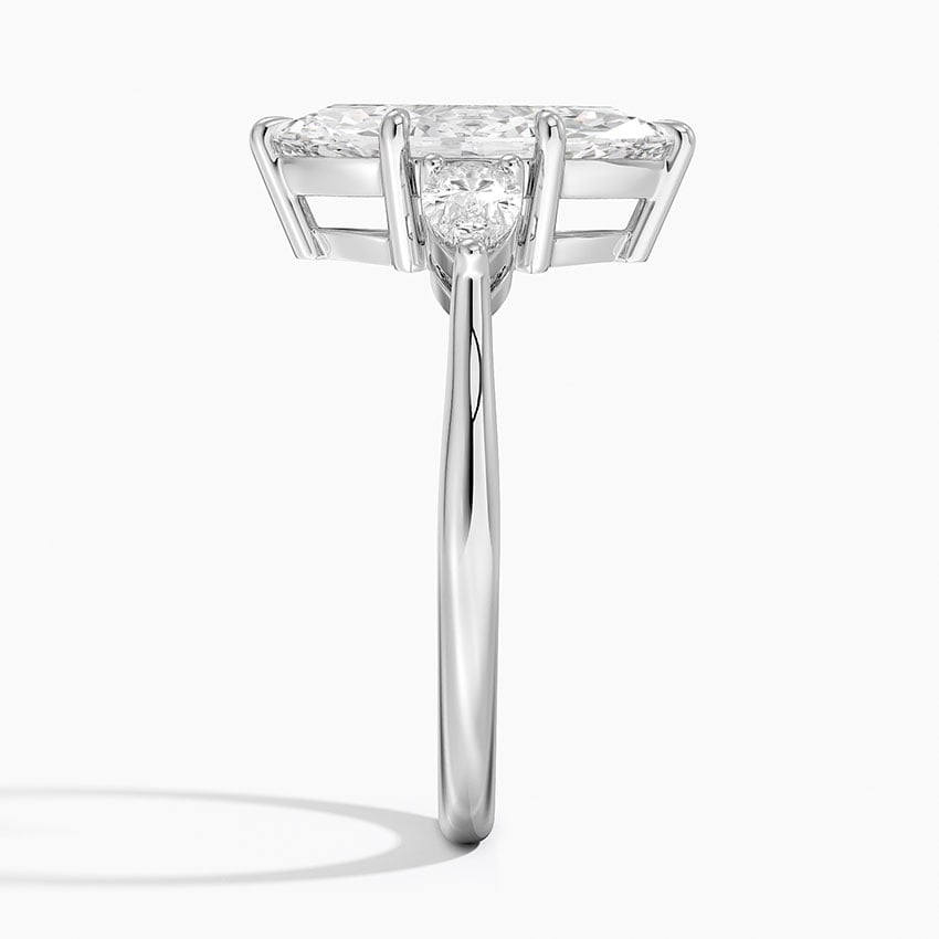 Classic Three Stone Marquise Cut Moissanite Engagement Ring