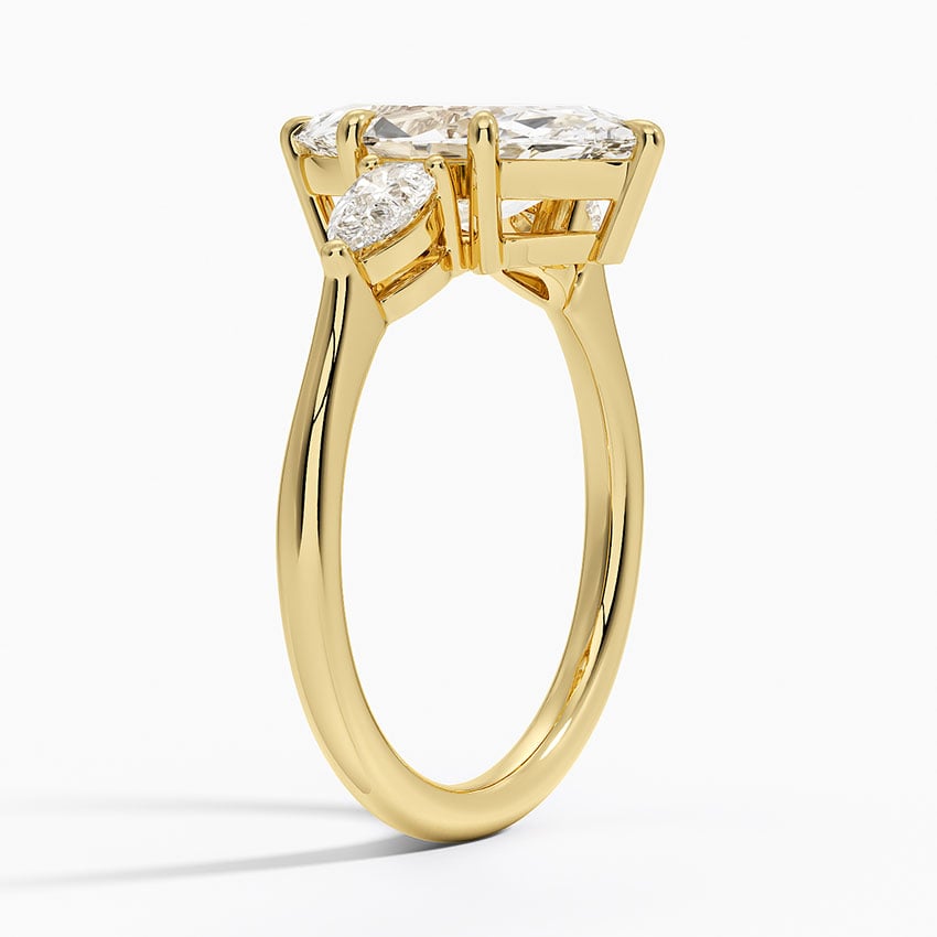Classic Three Stone Marquise Cut Moissanite Engagement Ring